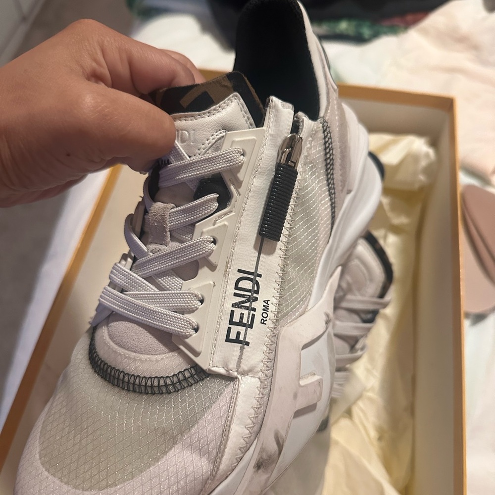 Fendi Flow White and Black Athletic Shoes - Picture 13 of 13